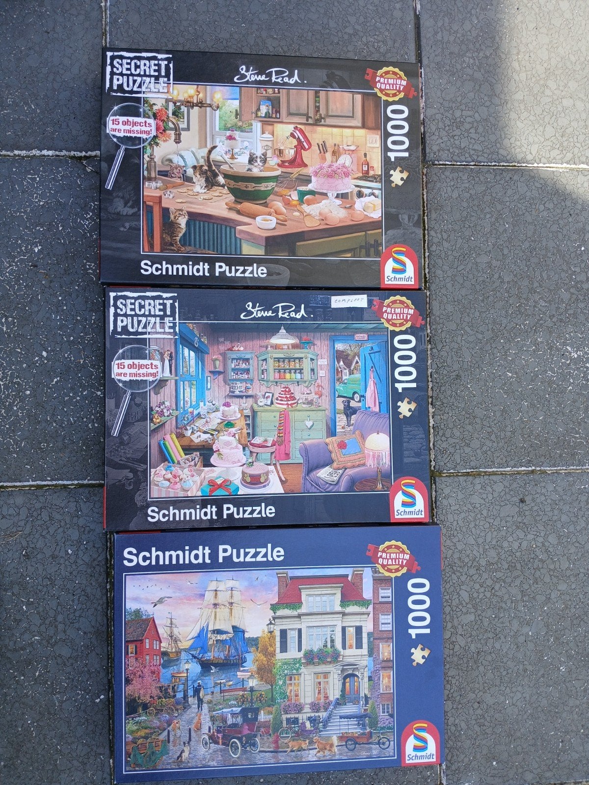 3 complete Schmidt legpuzzels van 1000 stukjes, Hobby en Vrije tijd, Denksport en Puzzels, Ophalen, 500 t/m 1500 stukjes, Gebruikt