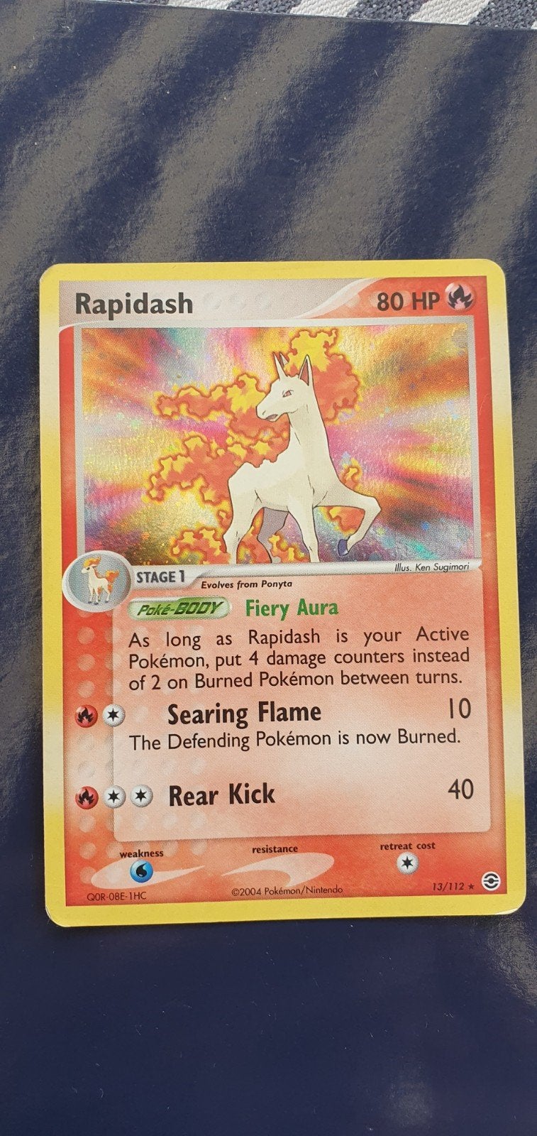 Rapidash 13/112 holo pokemon kaart, Ophalen of Verzenden, Gebruikt, Losse kaart