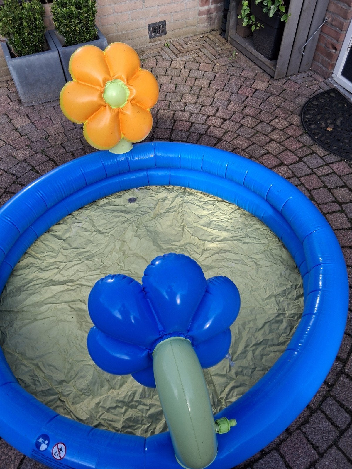 Opblaasbaar buitenbadje met bloemendesign, Gebruikt, Minder dan 80 cm, Opblaaszwembad, Rond