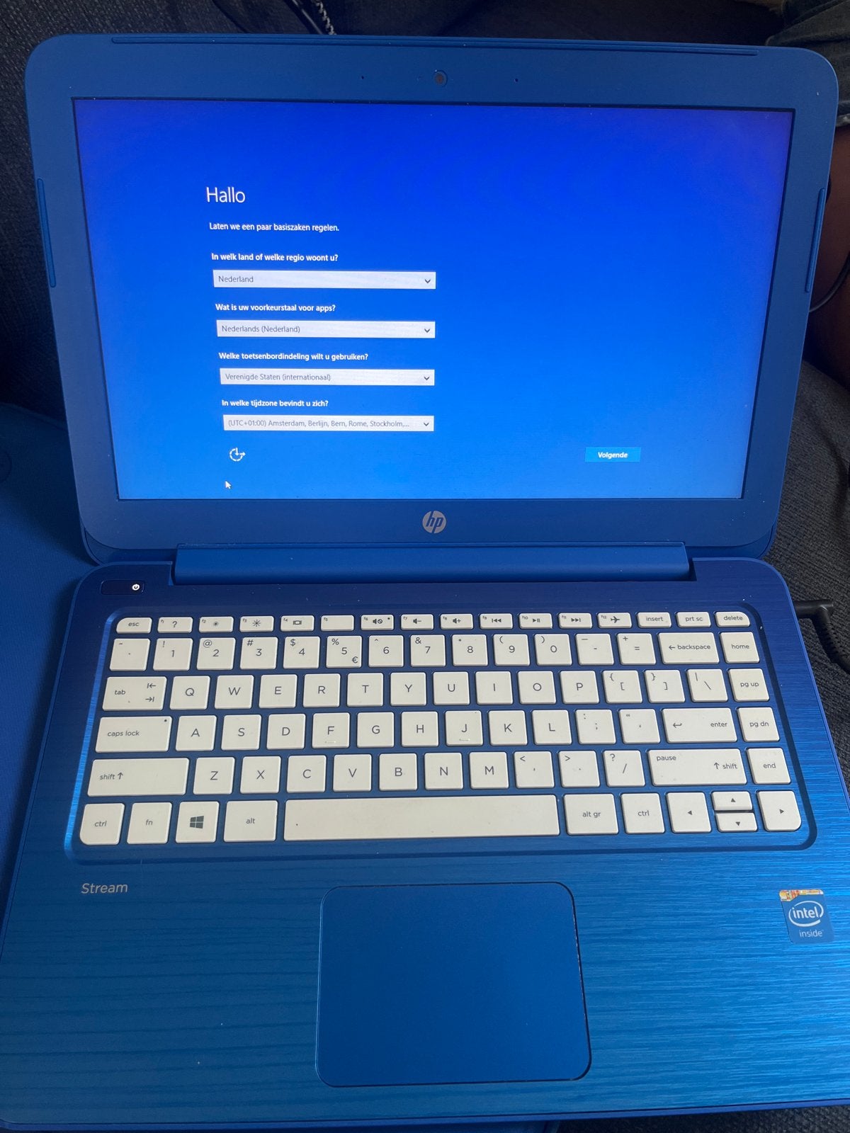 HP Stream Notebook PC 13 met hoes - Blauw, Computers en Software, Windows Laptops, Gebruikt, 13 inch, SSD, Minder dan 2 Ghz, Minder dan 4 GB