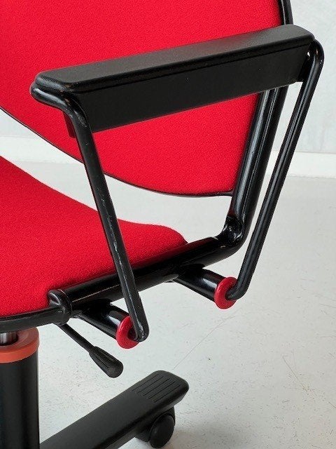 Modulamm burostoel vintage bureaustoel desk chair rood 1979, Gebruikt, ., Ophalen of Verzenden, .