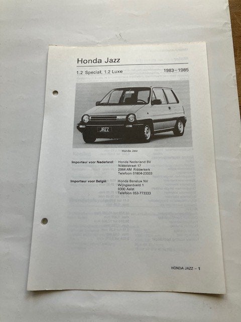 vraagbaak/werkplaats handleiding   Honda  Jazz   1983 - 1985, Ophalen of Verzenden