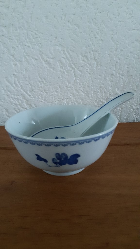 Chinees kommetje met lepel, Ophalen, Aziatisch, Zo goed als nieuw, Kom(men)