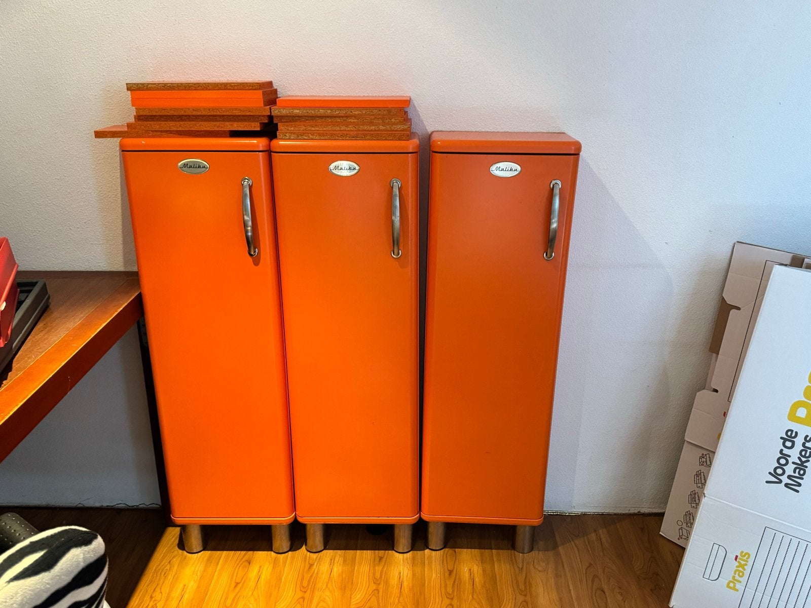 3x Retro Tenzo Malibu Opbergkast Oranje - Zeer Goede Staat, Ophalen, Zo goed als nieuw