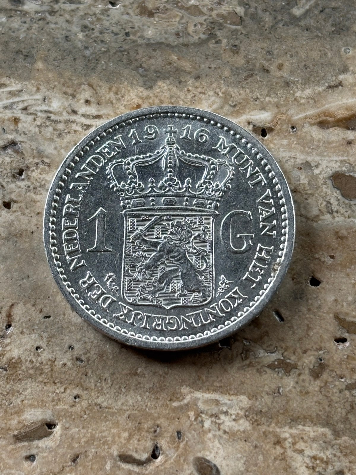1 gulden 1916 Wilhelmina , zeer mooie kwaliteit, 1 gulden, Zilver, Ophalen of Verzenden, Koningin Wilhelmina