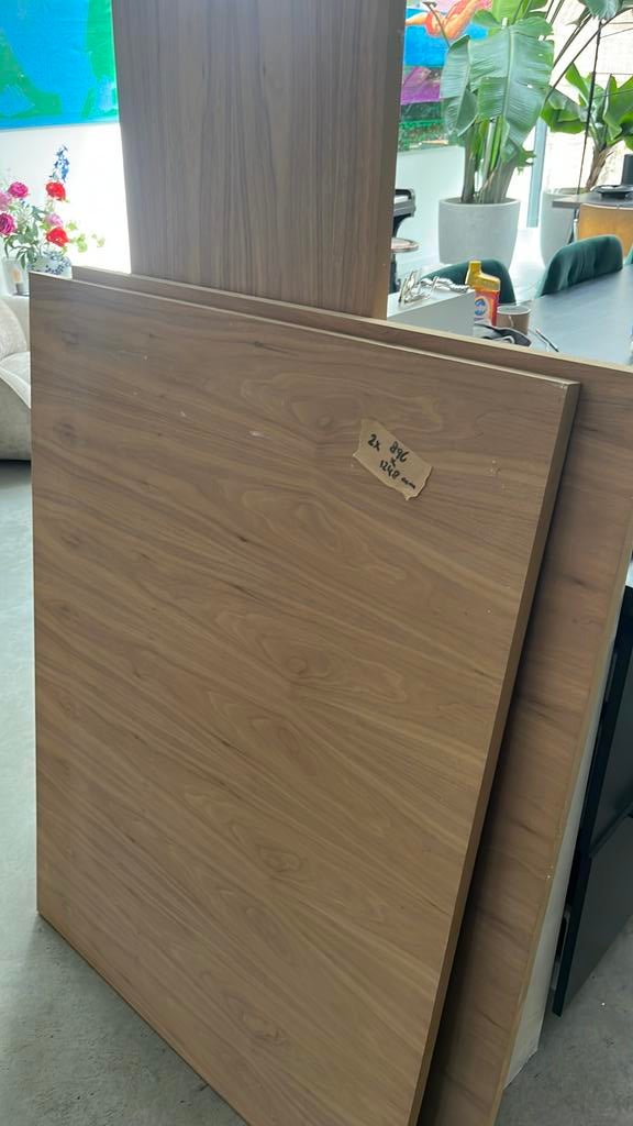 Diverse MDF platen met eiken houtfineer + kantenband, Doe-het-zelf en Verbouw, Platen en Panelen, Ophalen, Zo goed als nieuw