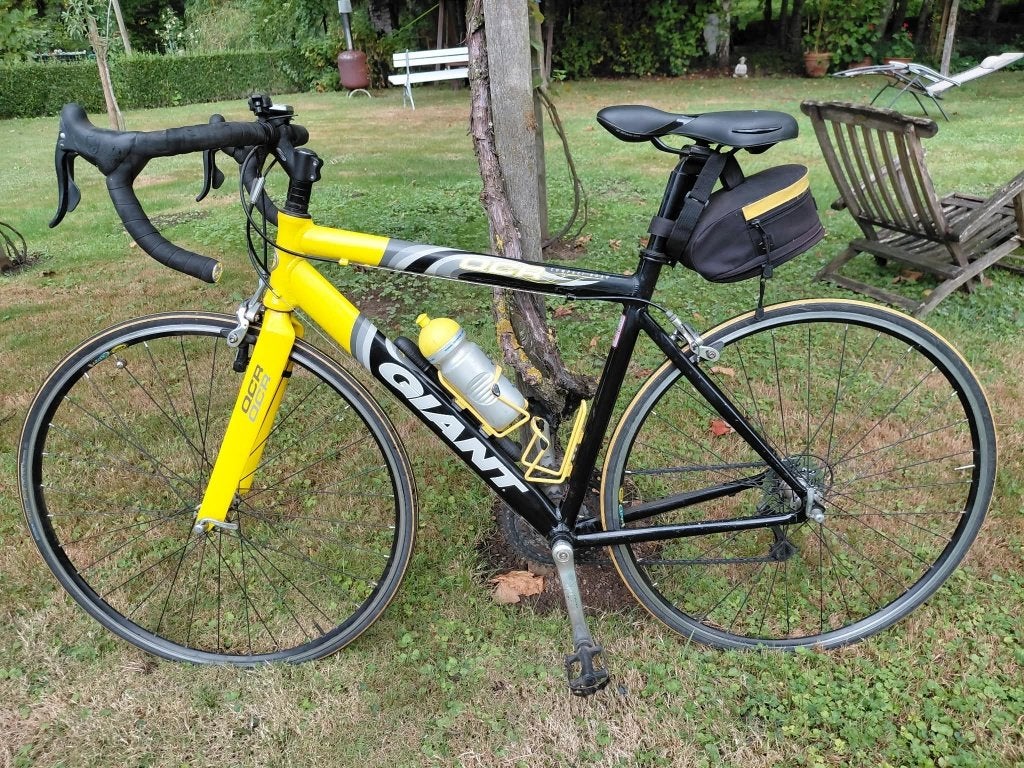 Giant OCR 3 racefiets - Zwart/Geel, Ophalen, 28 inch, Gebruikt, Velgrem