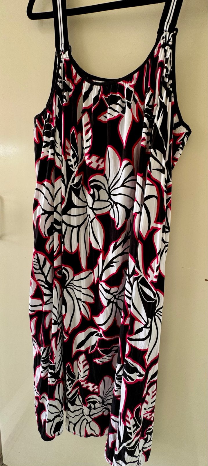 Gerry Weber Zomerjurk Zwart Wit Roze Bloemen Maat 46/48, Meerkleurig, Maat 46/48 (XL) of groter, Ophalen of Verzenden, Zo goed als nieuw