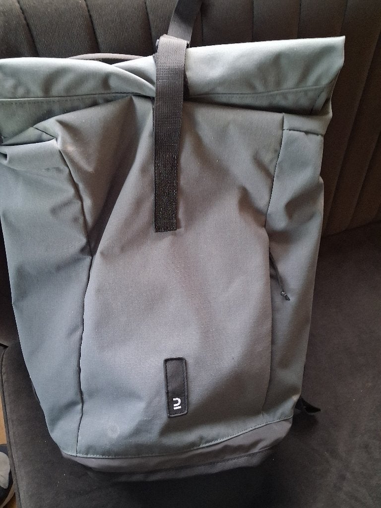 Rugzak dubbele fietstas groen grijs 27 liter, Ophalen of Verzenden, Zo goed als nieuw, Onbekend