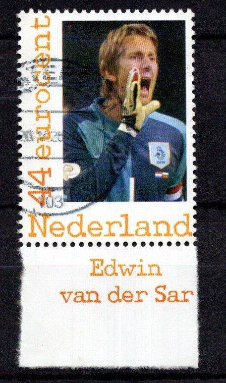 gestempelde zegel. persoonlijke: voetballer met naam, Ophalen of Verzenden, Na 1940, Gestempeld