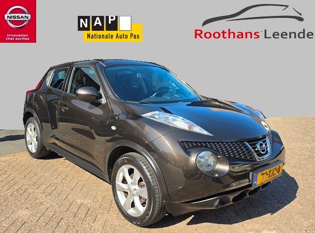 Nissan Juke 1.6 117PK Acenta, Auto's, Nissan, Stof, Zwart, 4 cilinders, Bruin