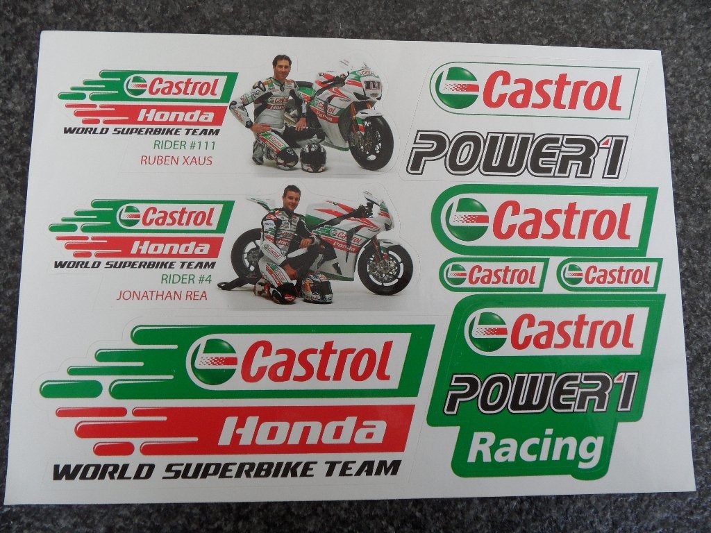 Castrol motorolie stickers World Superbike Racing team, Verzenden, Zo goed als nieuw, Gebruiksvoorwerp