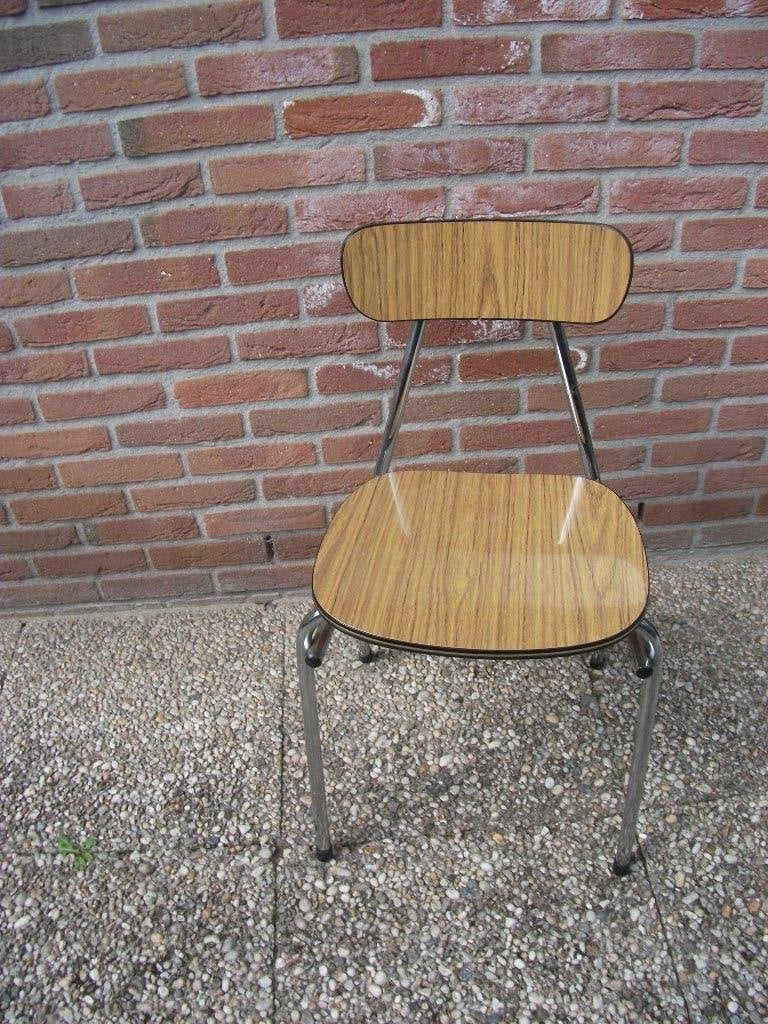 vintage formica stoel, Huis en Inrichting, Ophalen, Gebruikt, Bruin, Eén