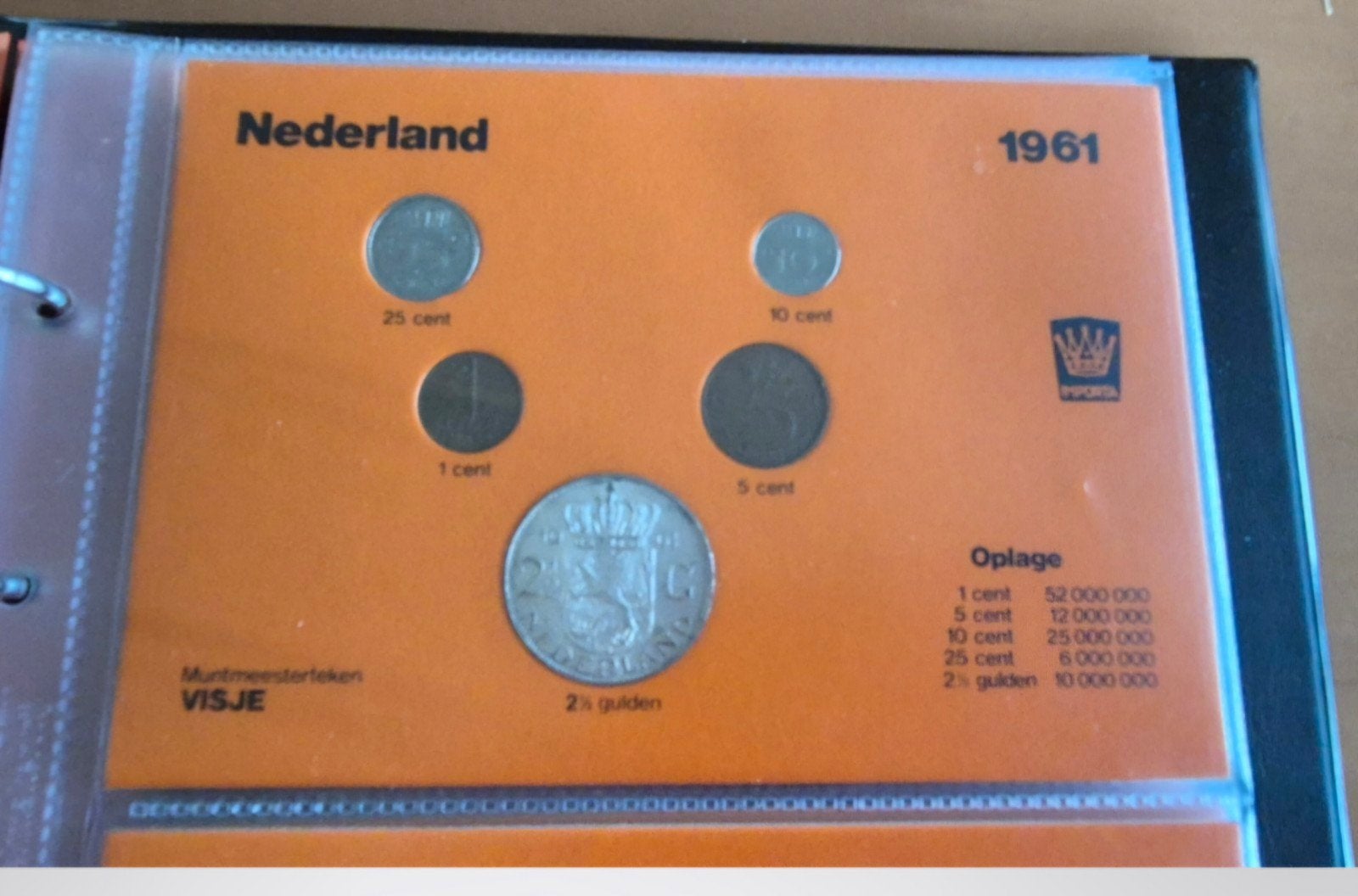 Nederlandse muntenset 1961 - 1 cent t/m 2,5 gulden, Postzegels en Munten, Munten | Nederland, Koningin Juliana, Setje, Zilver