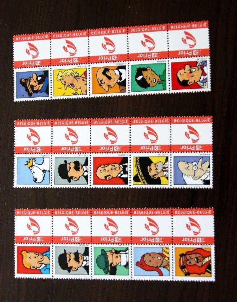 Belgie duostamps duo personnages Hergé Tintin MNH Compleet!, Postzegels en Munten, Verzenden, Postfris
