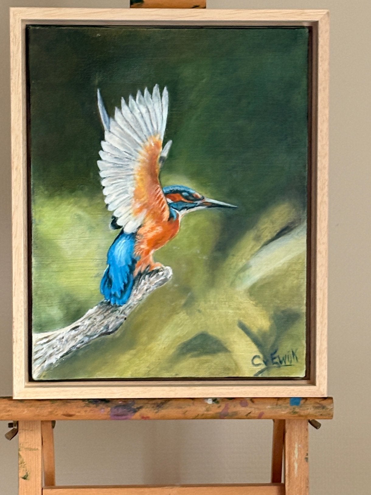 Schilderij IJsvogeltje, Ophalen, Doek, Realistisch, Dieren