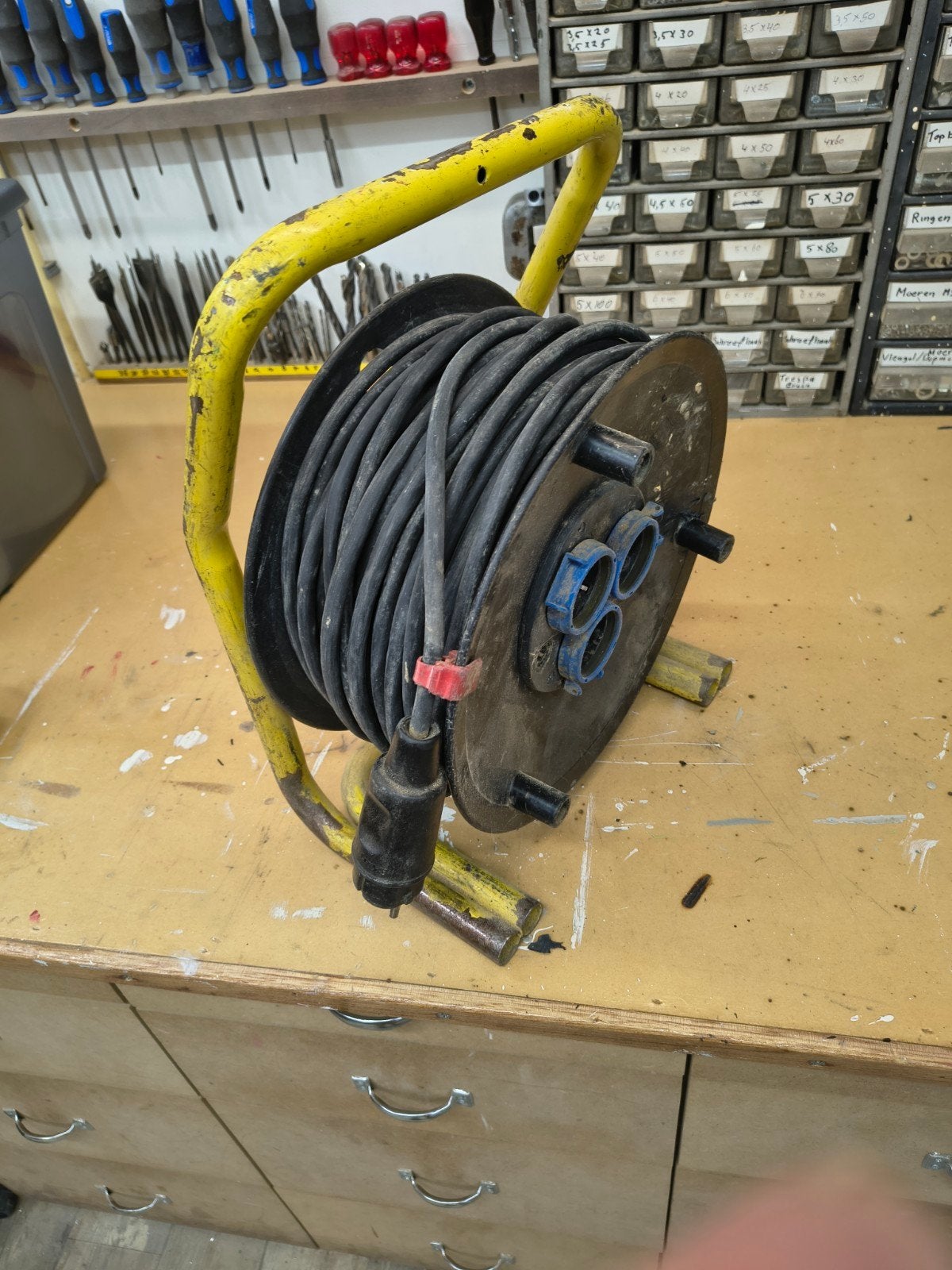 Kabelhaspel 50mtr zgan kabel, Ophalen of Verzenden, Kabel of Snoer