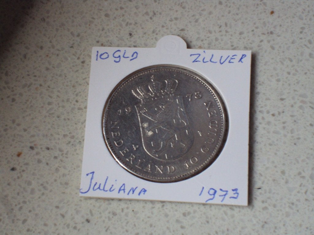 Zilveren tientje Juliana 1973, Postzegels en Munten, Munten | Nederland, Koningin Juliana, Verzenden, Zilver, Losse munt