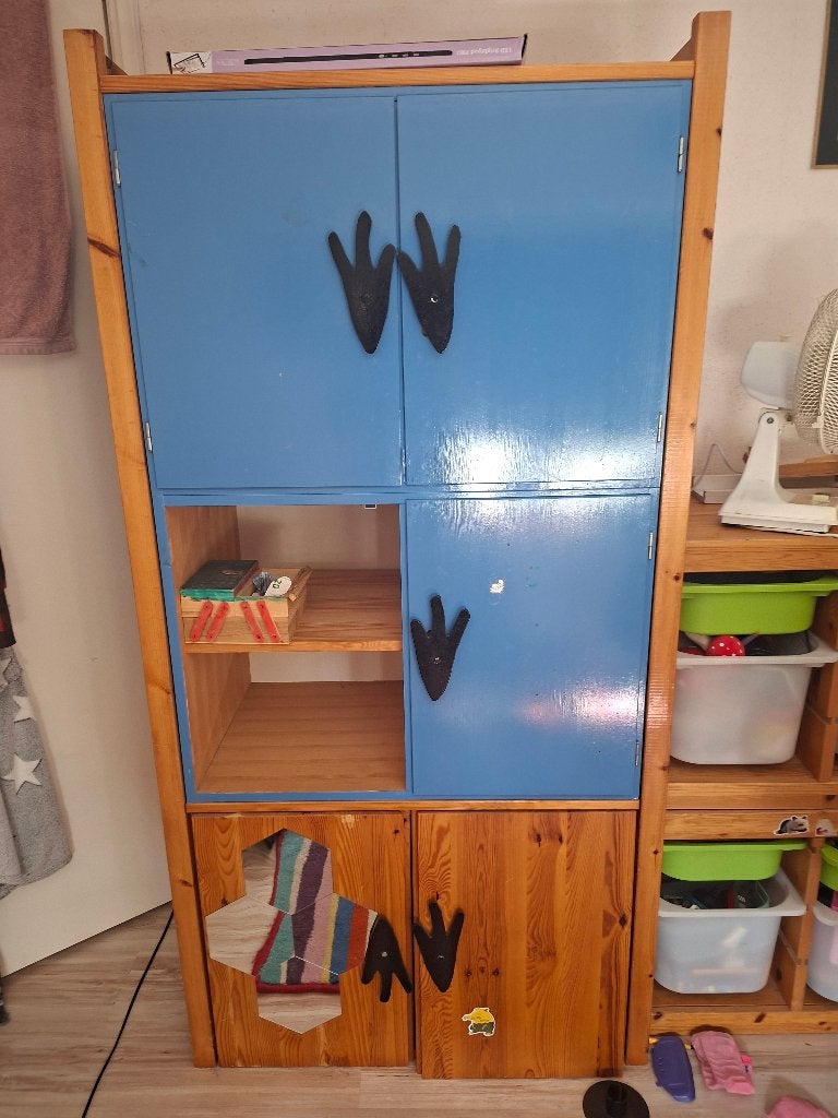 Opberg kast hout, Huis en Inrichting, Kasten | Wandmeubels, Ophalen, Gebruikt, Minder dan 150 cm, 25 tot 50 cm