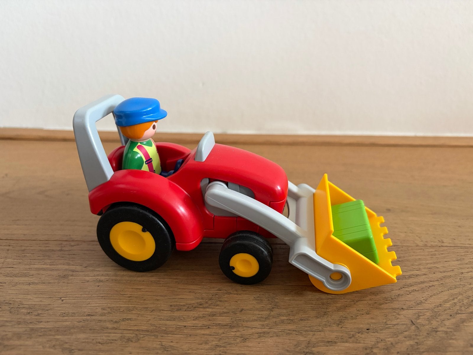 Playmobil 1.2.3 Tractor met boer en laadbak, Ophalen of Verzenden, Gebruikt