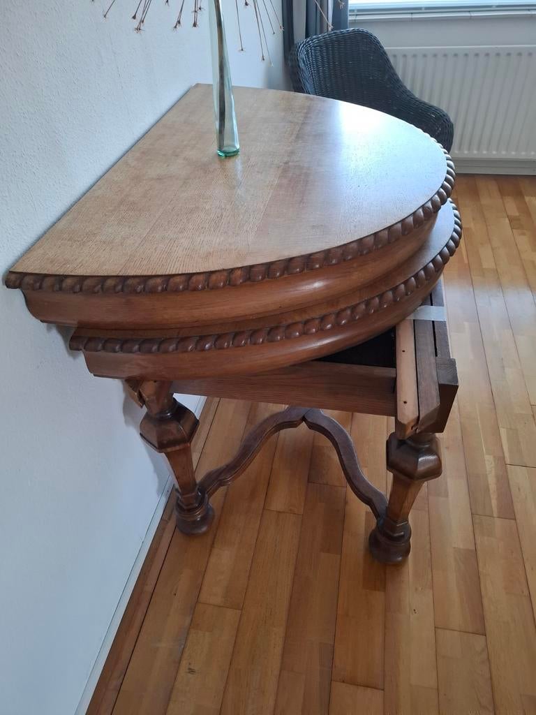 Oude handgemaakte tafel van Amerikaans eiken, Ophalen