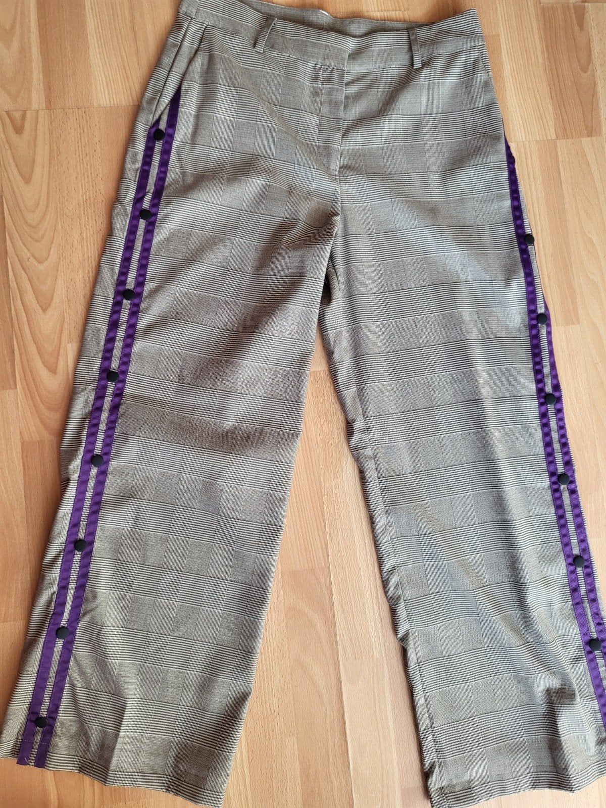 Shoeby geruite broek met paarse bies, maat L, Maat 38/40 (M), Nieuw, Ophalen of Verzenden, Shoeby
