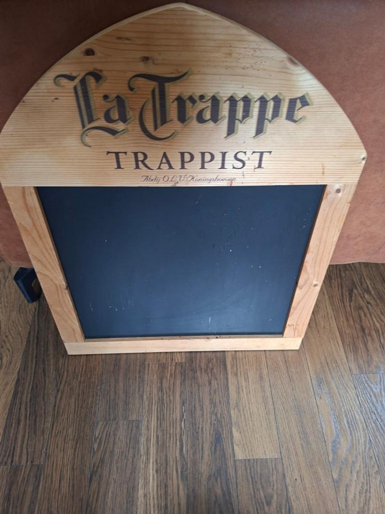 La Trappe Trappist krijtbord - Houten Bord, Ophalen of Verzenden, Gebruikt, Reclamebord