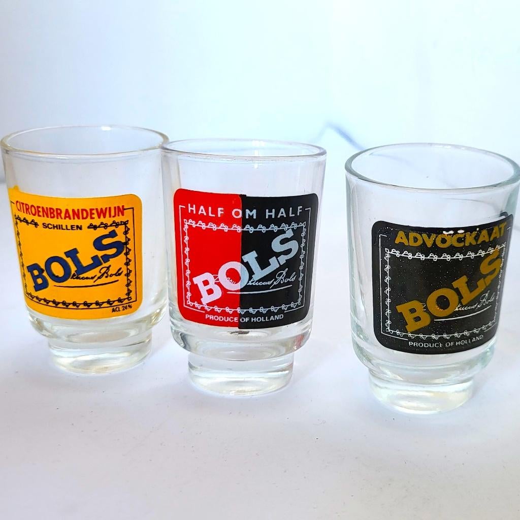 kleine glazen BOLS. Borrelglaasjes van vintage Verzamelingen, Ophalen of Verzenden