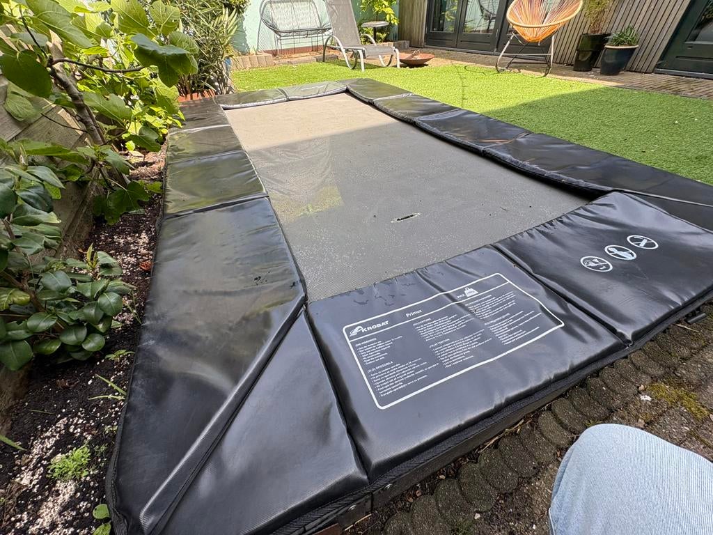 Akrobat Primus trampoline 305 x 183 cm., Kinderen en Baby's, Speelgoed | Buiten | Trampolines, Ophalen, Gebruikt