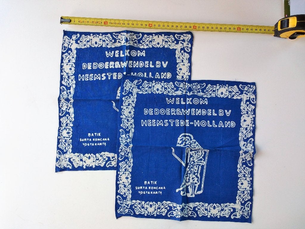 Gebatikte zakdoekjes, 30x30 cm, De Boer & Wendel, Antiek en Kunst, Ophalen of Verzenden