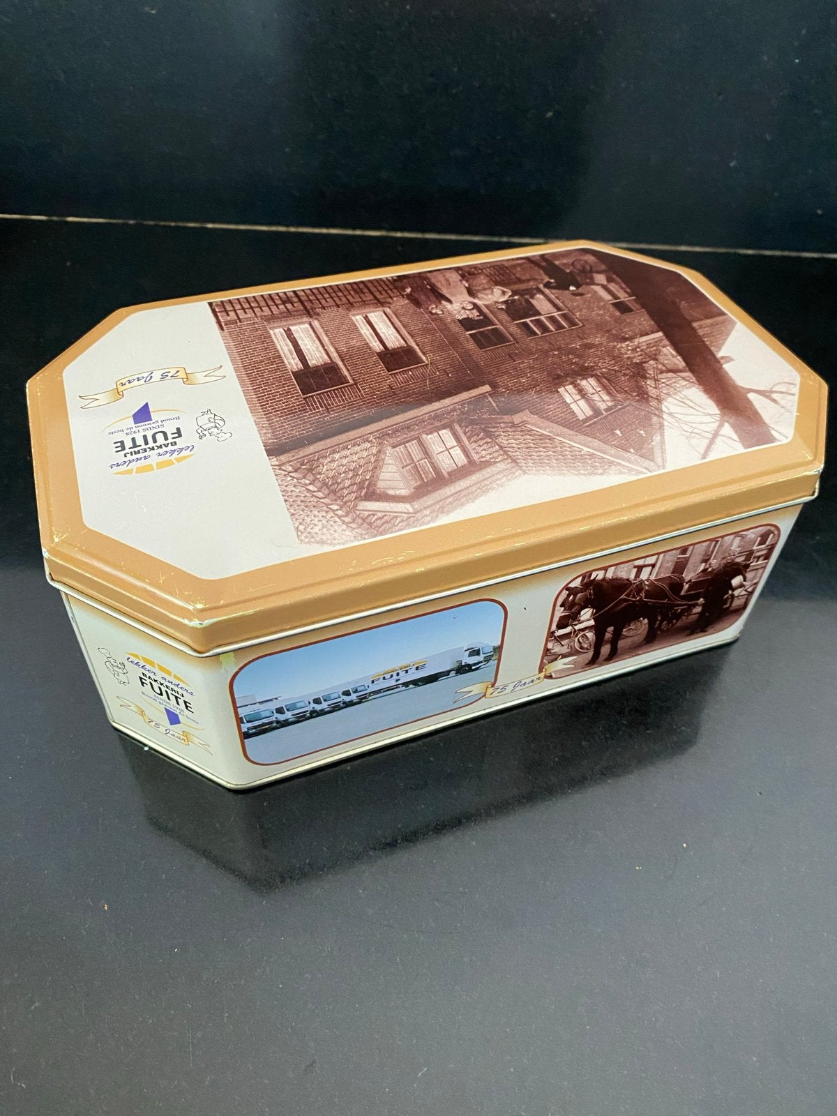 Vintage Fuite 75 jaar IJsselmuiden, Ophalen of Verzenden, Gebruikt, Koek(jes), Overige merken