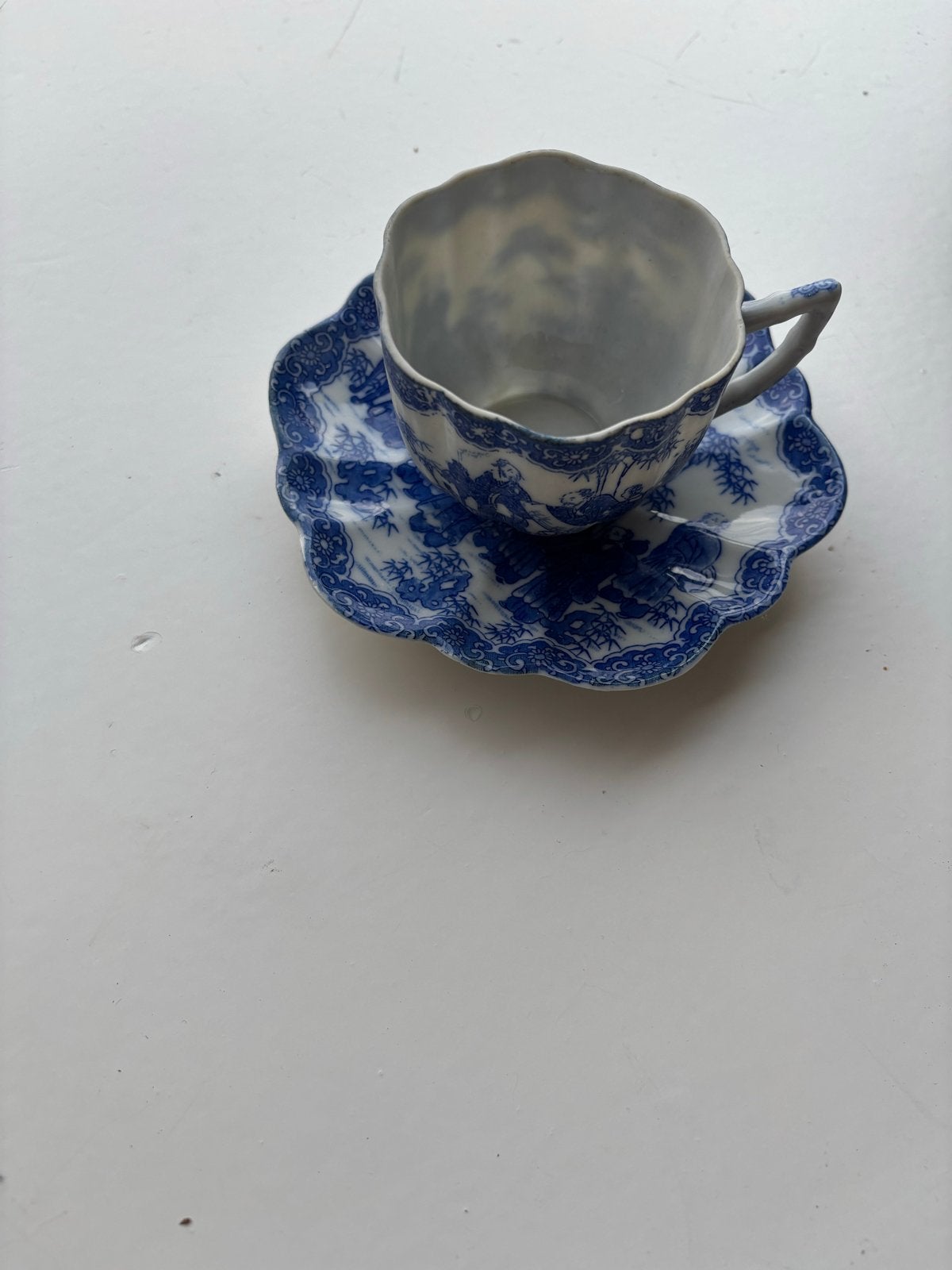 10 Chinese kopjes met schoteltjes, blauw-wit, Ophalen