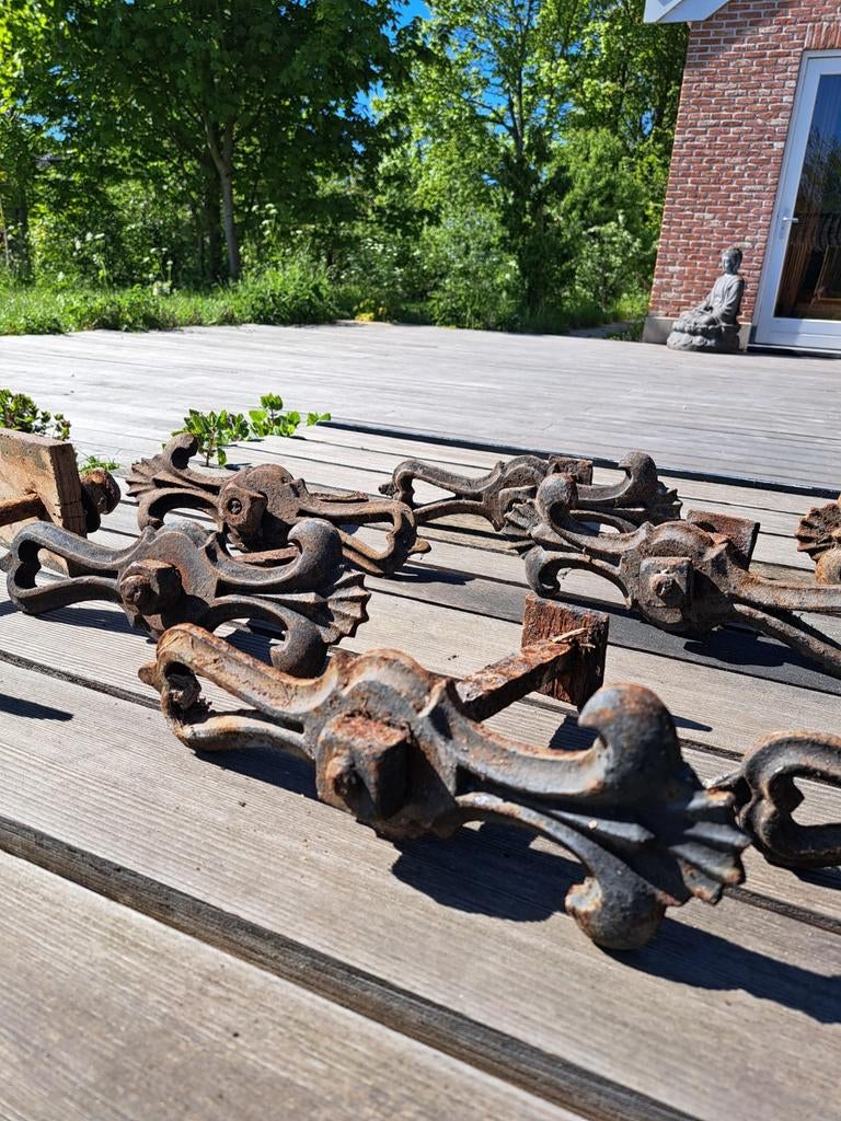 Antieke gietijzeren muurankers industriel, Antiek en Kunst, Ophalen of Verzenden