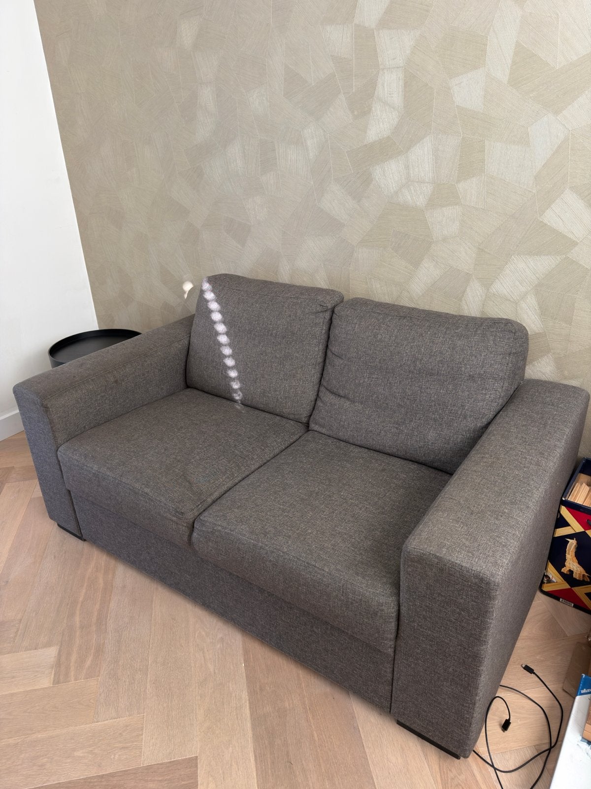 Comfortabele 2-zitsbank kleur grijs, Huis en Inrichting, Ophalen, Gebruikt, 150 tot 200 cm, Tweepersoons