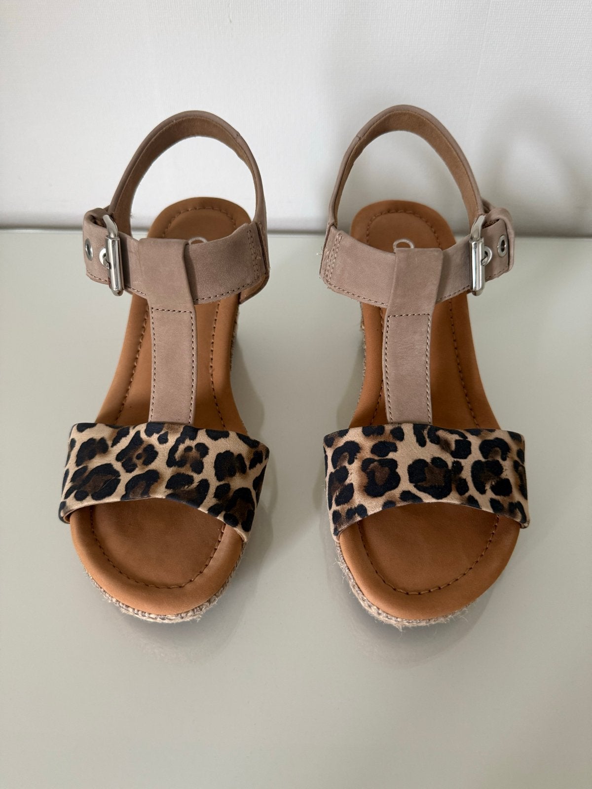 Gabor leren sandalen maat 38 comfort G beige dierenprint, Ophalen, Gedragen, Beige, Sandalen of Muiltjes