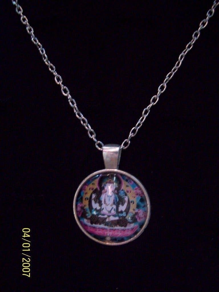 Boeddha ketting met hanger, Nieuw, Ophalen of Verzenden, Zilver, Overige materialen
