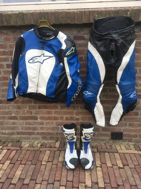 Alpinestars leren motorpak met laarzen (maat 46), Motoren, Kleding | Motorkleding, Ophalen of Verzenden, Tweedehands, Heren, Combipak