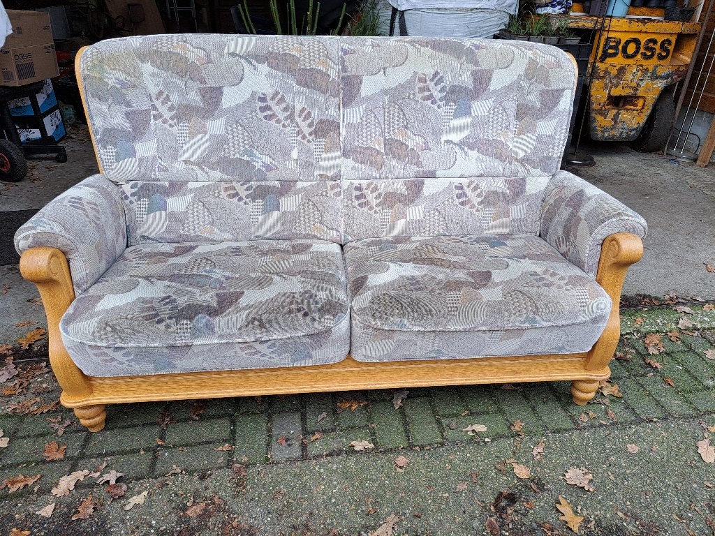 2 persoons bank, Ophalen, Hout, Hout met stof, Gebruikt