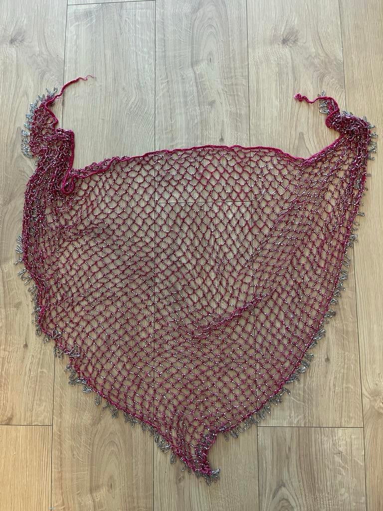 Buikdans Heupsjaal en Haaraccessoire - Roze/Zilver, Ophalen of Verzenden, Zo goed als nieuw