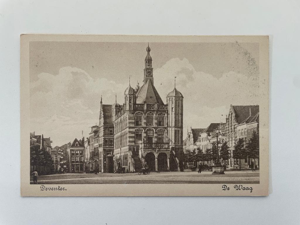 D785 Oude ansichtkaart Deventer : De Waag., Verzamelen, Ophalen of Verzenden, Voor 1920, Ongelopen, Overijssel