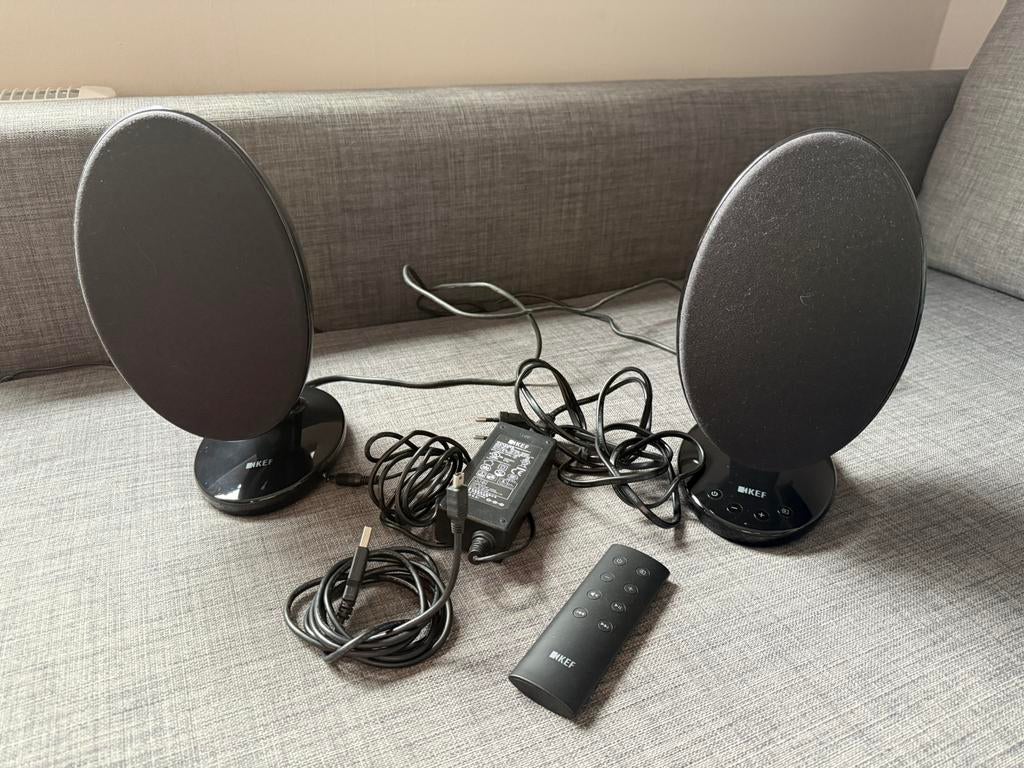 KEF EGG Desktop Speakers – Premium (USB / Bluetooth / AUX), Audio, Tv en Foto, Luidsprekers, Zo goed als nieuw, Minder dan 60 watt