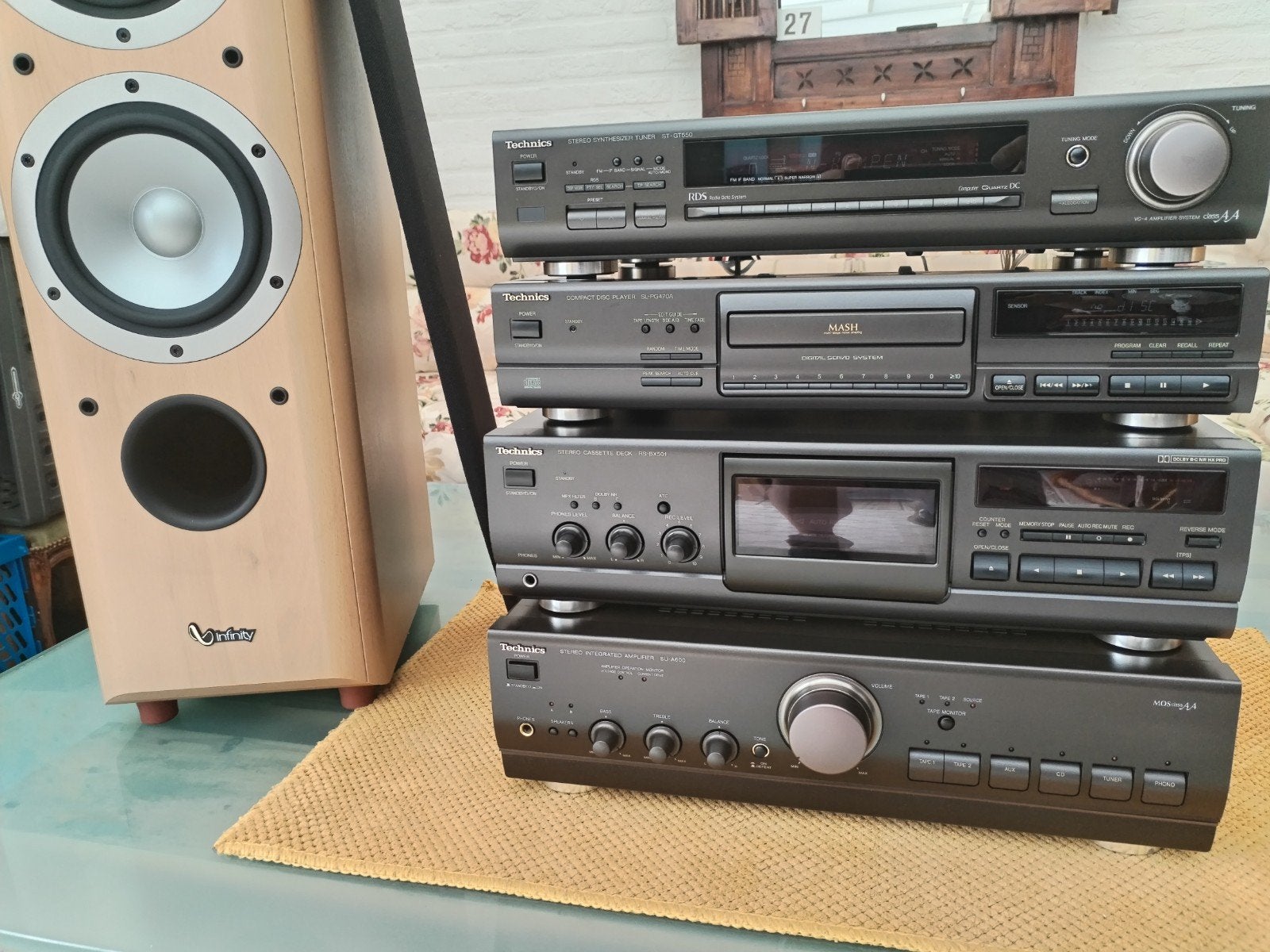 Technics Hifi Set met Infinity Speakers, Gebruikt, Losse componenten, Tuner of Radio, Ophalen
