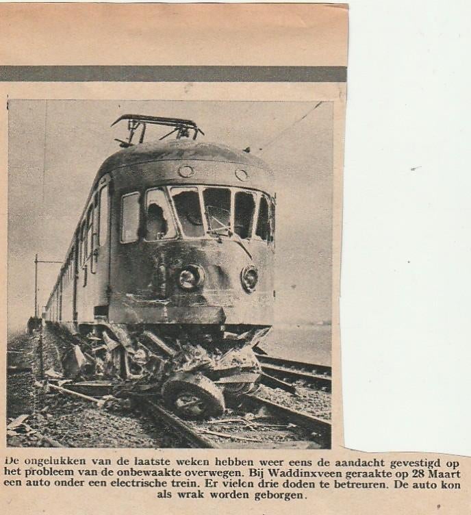 Vintage 1951 NS trein Waddinxveen Muizekop Mat46, Verzenden, Overige typen