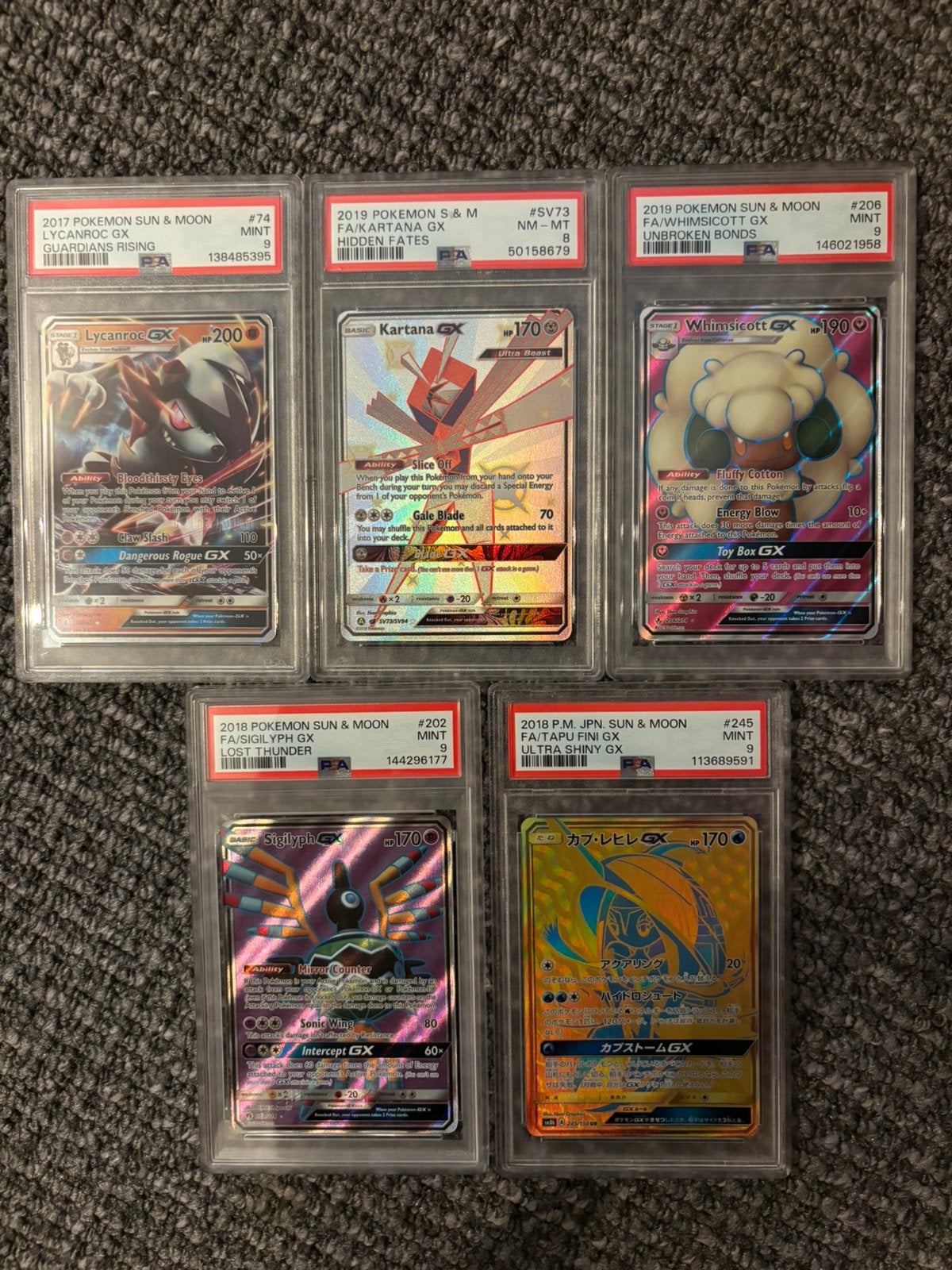 5x GX slab PSA 8 / PSA 9, Hobby en Vrije tijd, Verzamelkaartspellen | Yu-gi-Oh!, Ophalen of Verzenden, Zo goed als nieuw