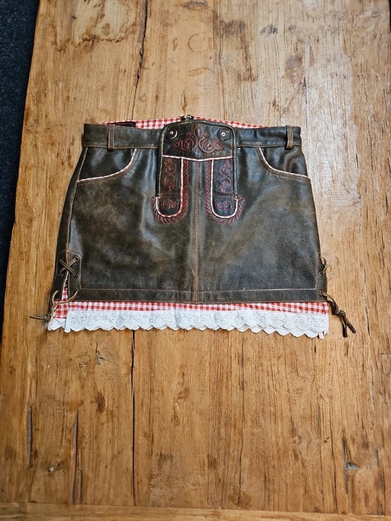 Lederhosen rok dames, Bruin, Maat 46/48 (XL) of groter, Djt@dejuistetoon.eu, Ophalen of Verzenden