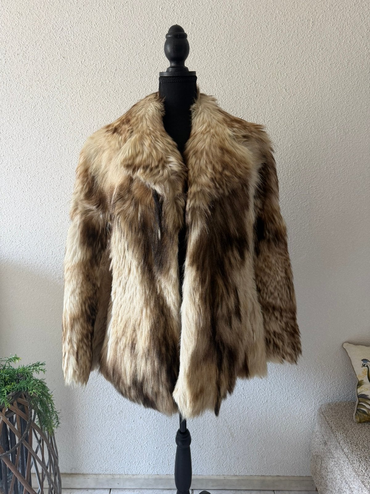 echte vintage bontjas, Verzenden, Gedragen, Maat 42/44 (L), Bruin