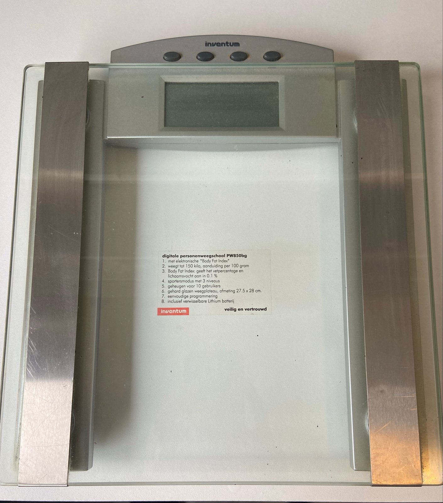 Inventum PW850bg Digitale Personenweegschaal met BMI, Ophalen, 1 tot 500 gram, 100 kg of meer, Personenweegschaal
