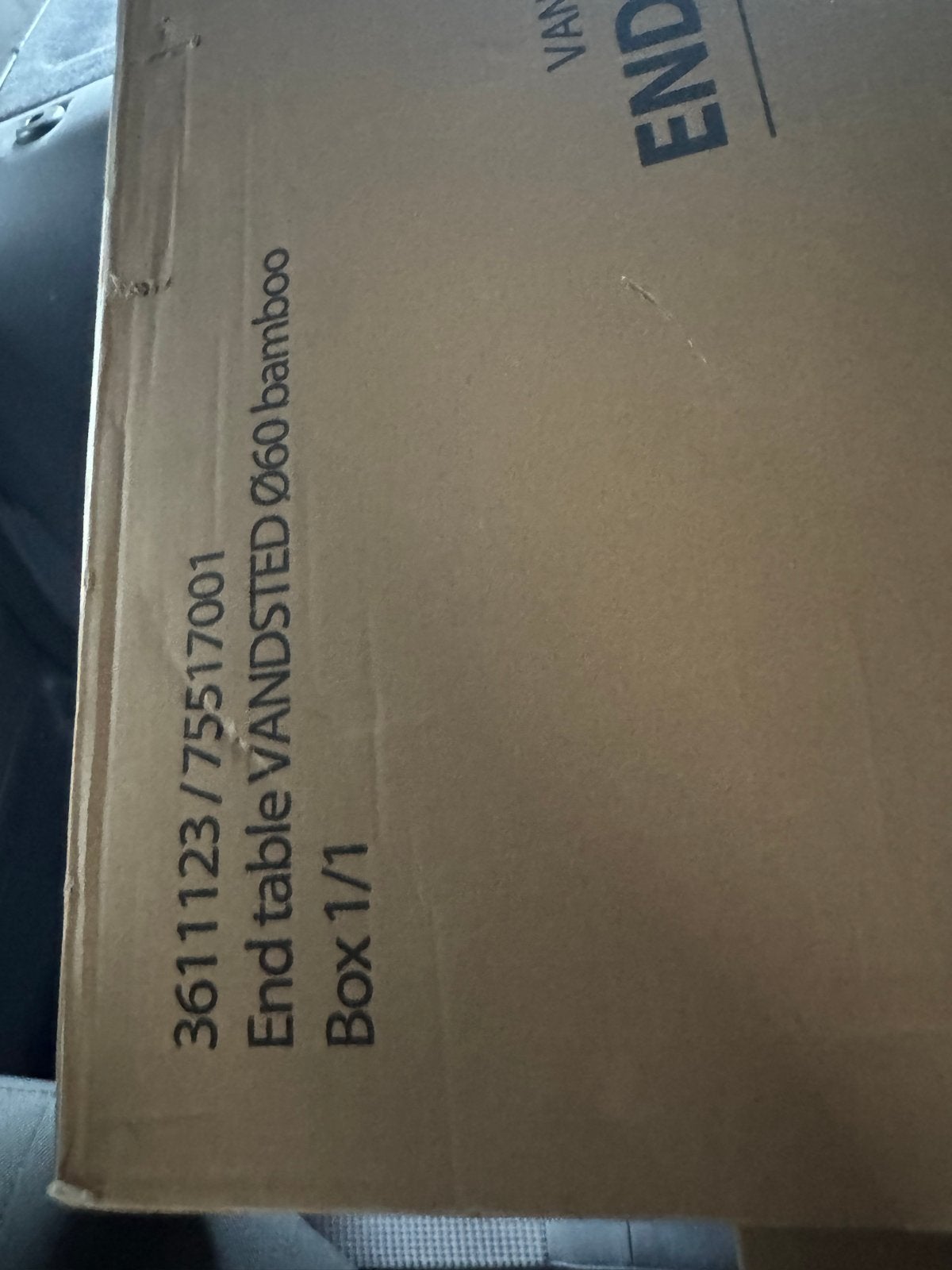 Nieuwe VANDSTED bijzettafel Ø60 bamboe in doos, Ophalen, Minder dan 45 cm, Minder dan 55 cm, Rond