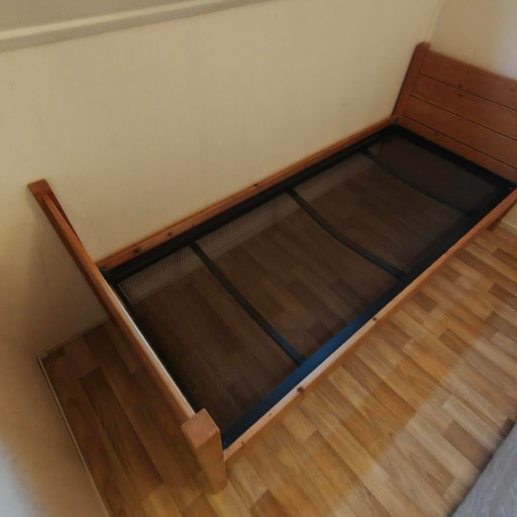 1 persoonsbed extra lang 2.20m, Huis en Inrichting, Slaapkamer | Bedden, Ophalen, Gebruikt, 90 cm, Eenpersoons