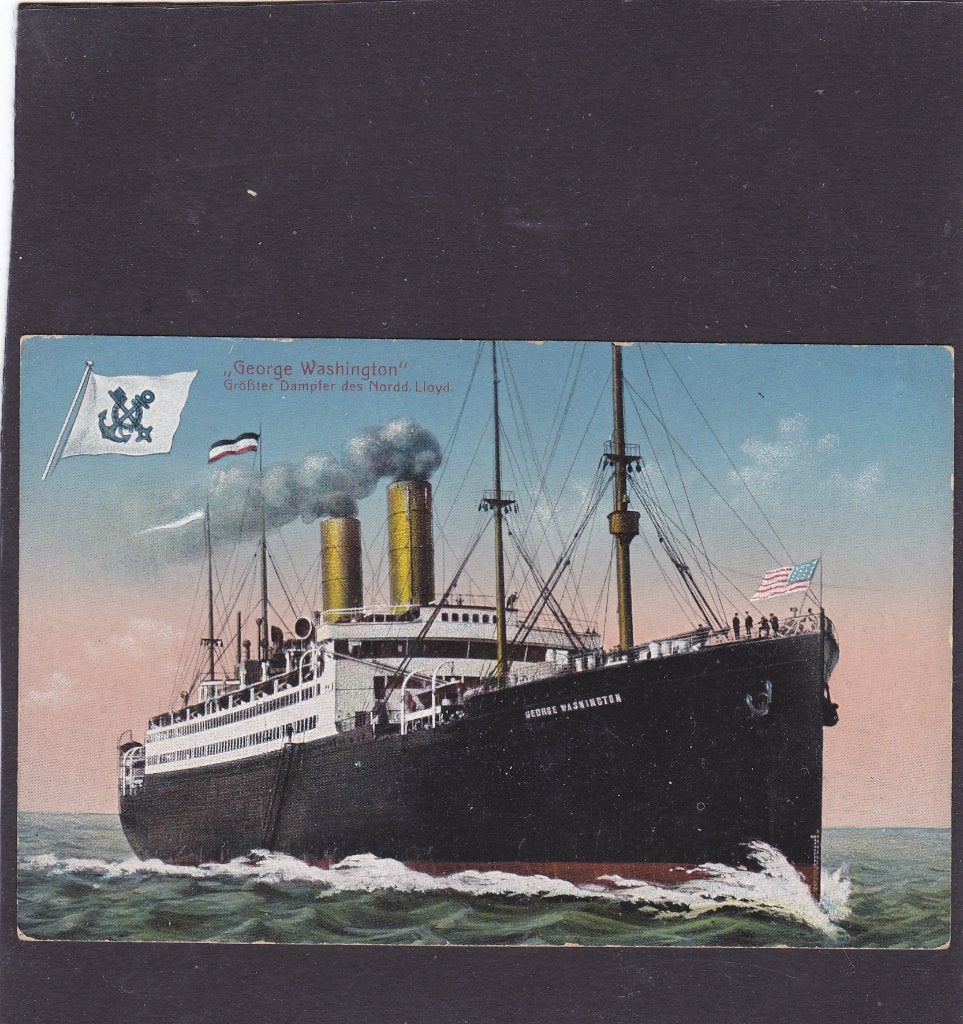 George Washington Passagiersschip Norddeutscher Lloyd (S1074, Verzamelen, Verzenden, Voor 1920, Ongelopen, Overige thema's